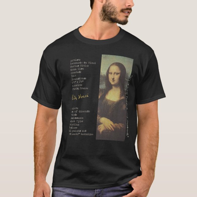 T-shirt Mona Lisa Leonardo Da Vinci (Devant)