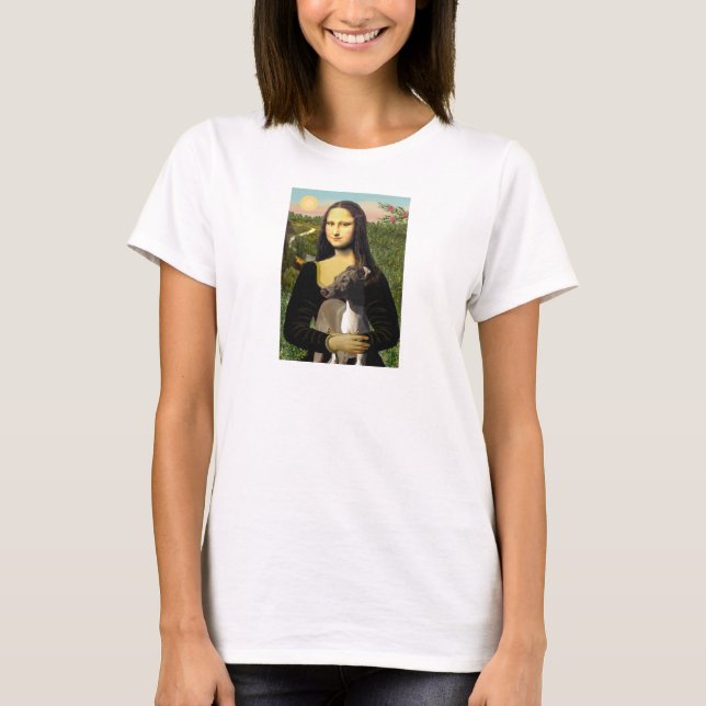 T-shirt Mona Lisa - Lévrier Italien (Devant)