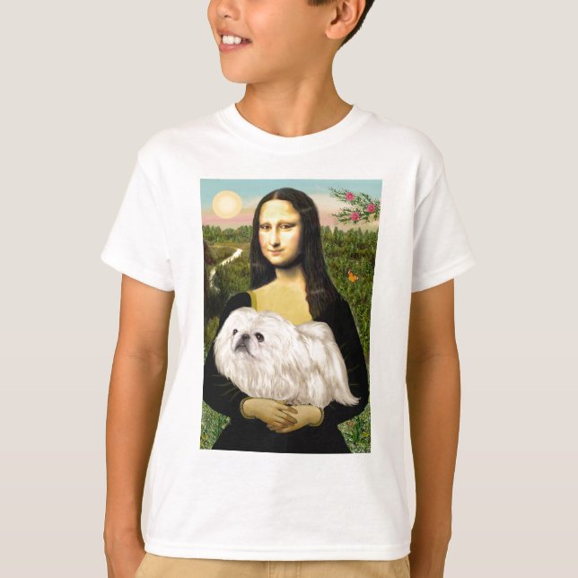T-shirt Mona Lisa - Pékinese blanc (#4) (Devant)