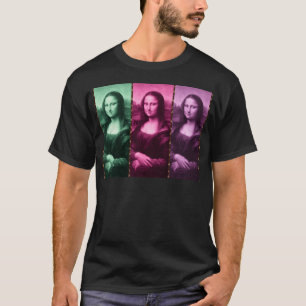 T-shirt Mona Lisa Poster de animal rose rose violet