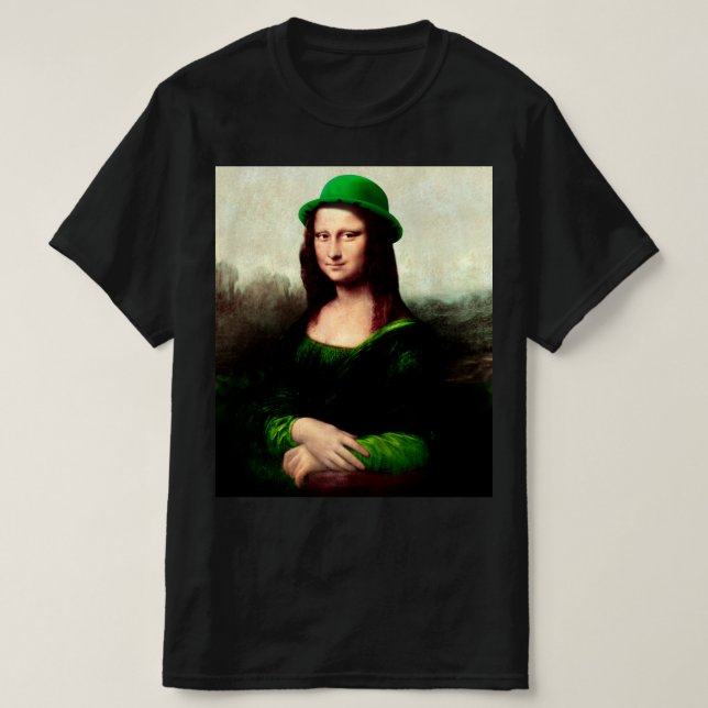 T-shirt Mona Lisa Saint-Patrick Clover (Design devant)
