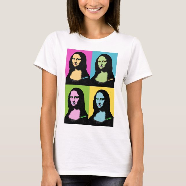 T-shirt Mona Lisa - Style Pop Art  (Devant)