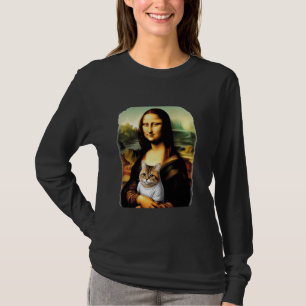 T-shirt mona lisa tenant chat kitty pour chats amoureux ch