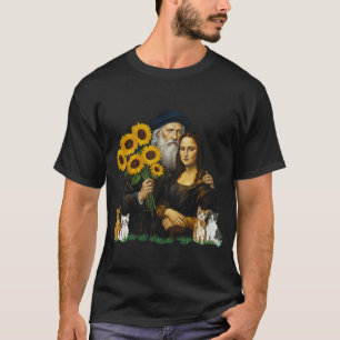 T-shirt Mona Lisa tenant des chatons Parodie d'art classiq