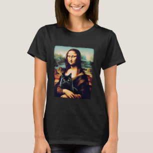 T-shirt Mona lisa tenant un chat pour amateur de chats pap
