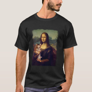 T-shirt Mona Lisa tenant une parodie de Chihuahua Cute Dog