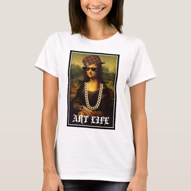 T-shirt Mona Lisa Thug Life Art Life (Devant)