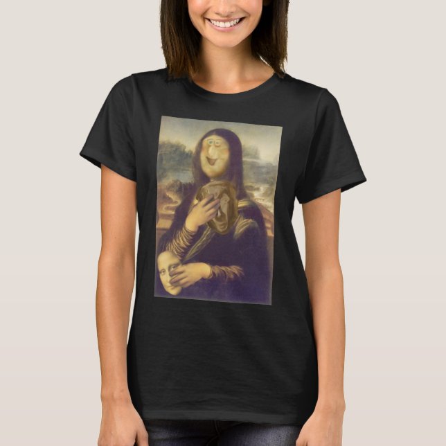 T-shirt Mona Lisa Visage drôle (Devant)