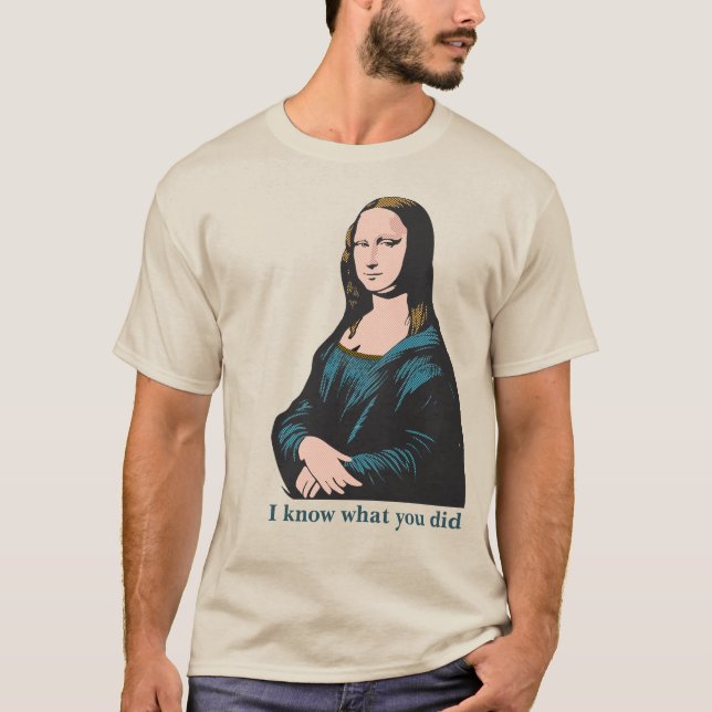 T-shirt Mona Lisa Warhol Style Smug humoristique bande des (Devant)