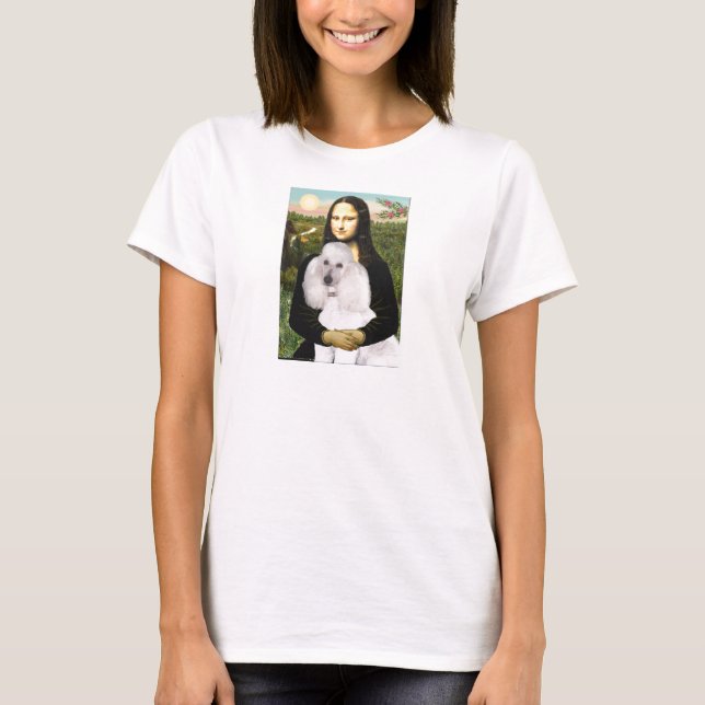 T-shirt Mona-Pood-Blanc-Caniche Standard (Devant)