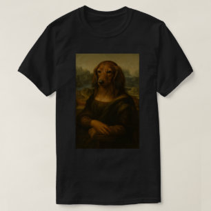 T-shirt Mona Woofsa - Art Dachshund Renaissance