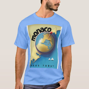T-shirt Monaco affiche de voyage de style vintage