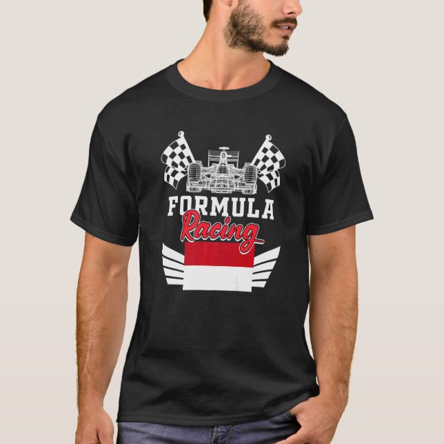T-shirt Monaco Auto Race Monaco Drapeau Formule Course Voi (Devant)