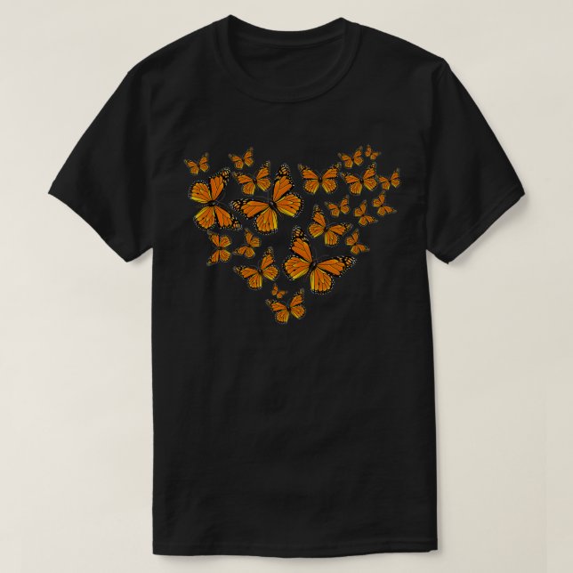 T-shirt Monarch Butterflies Motif de coeur Lovely (Design devant)
