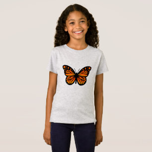 T-Shirt Monarch Butterfly Design - Girls Jersey T-Sh