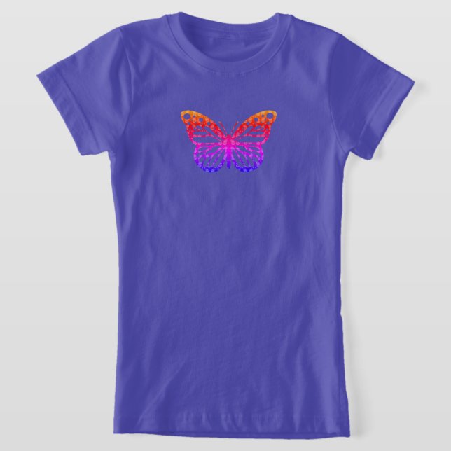T-Shirt Monarch Butterfly Design - Girls Jersey T-Sh (Poser)
