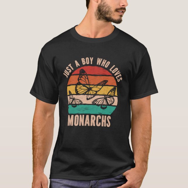 T-shirt Monarch Butterfly Just A Boy Who Loves Monarchs (Devant)