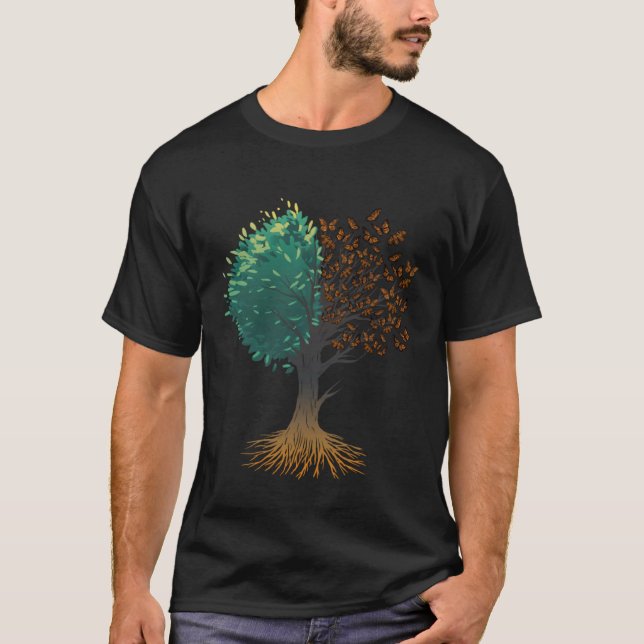 T-shirt Monarch Butterfly Tree Insect Collector Entomologi (Devant)