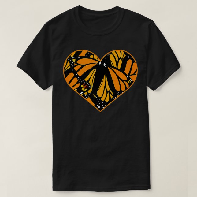 T-shirt Monarch Butterfly Wing Motif de coeur Nature Cool  (Design devant)