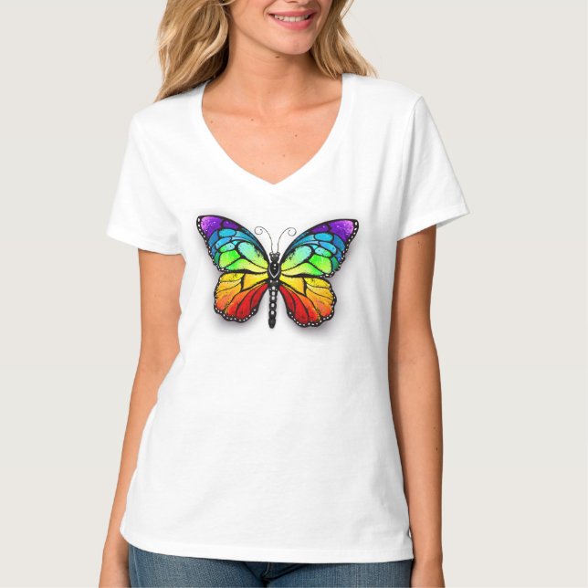 T-shirt Monarque papillon arc-en-ciel (Devant)