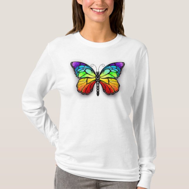 T-shirt Monarque papillon arc-en-ciel (Devant)