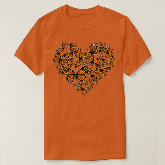 T-shirt Monarque Papillon Coeur Monarque Papillon Caterpil (Design devant)