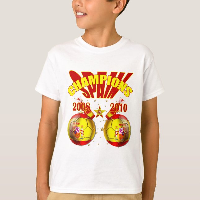 T-shirt Monde 2008 de l'Espagne l'Europe de champions 2010 (Devant)