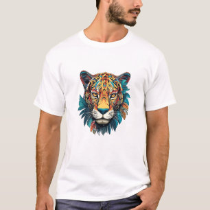 T-shirt Monde animal de la bête panthère dessin de beauté