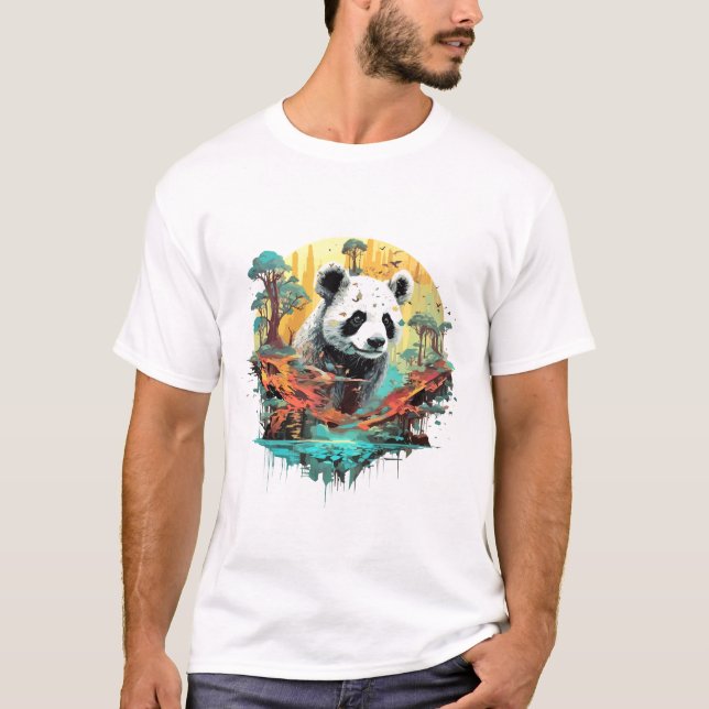 T-shirt Monde animal géant Panda découverte de beauté de l (Devant)
