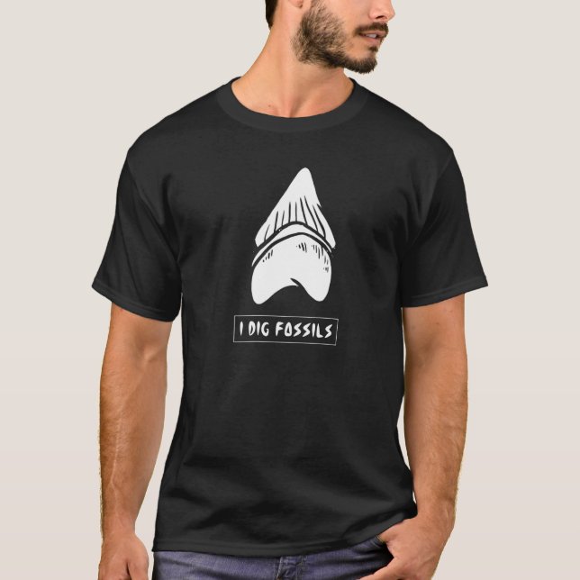 T-shirt Monde de fouille de fossiles jurassiques  Je déter (Devant)