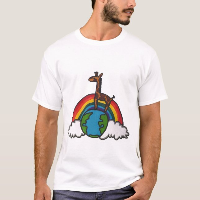 T-shirt monde de girafe (Devant)