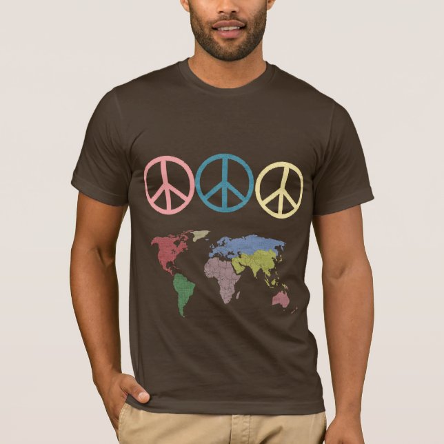 T-shirt monde de symbole de paix (Devant)