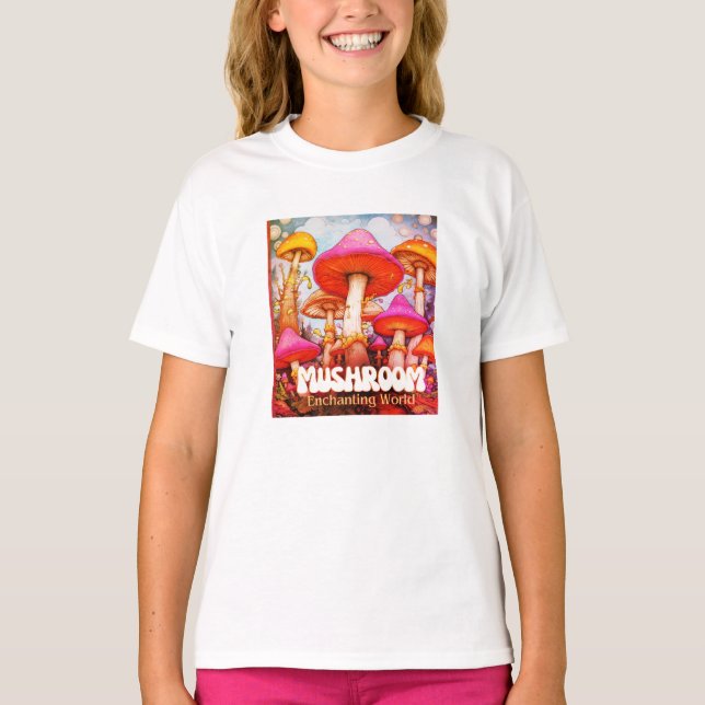 T-shirt Monde Enchanté des Champignons un SS Blanc (Devant)