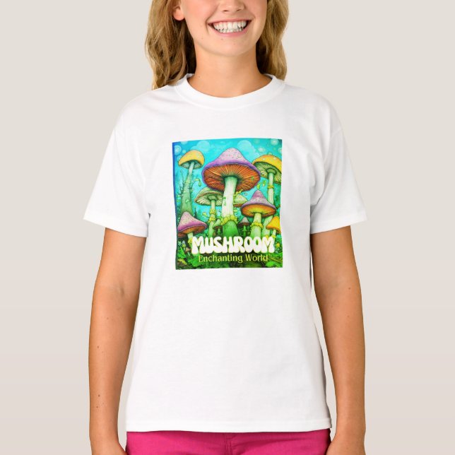 T-shirt Monde Enchanté des Champignons un SS Blanc (Devant)