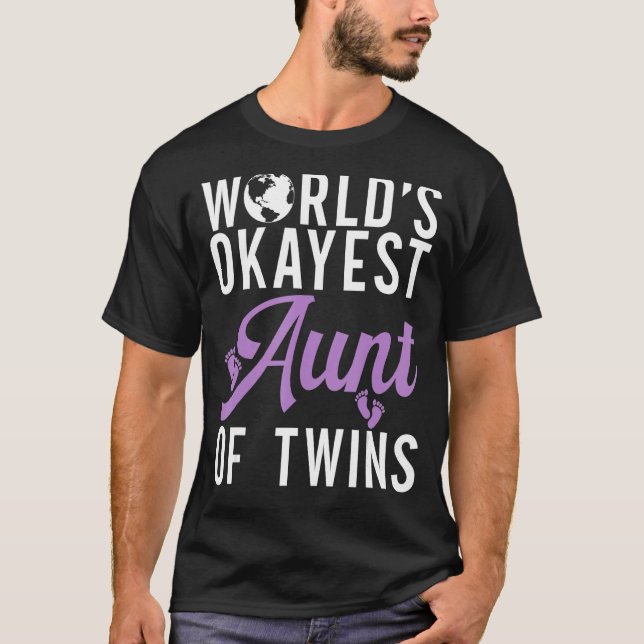 T-shirt Monde la plus belle tante de Twins Twin Tante (Devant)