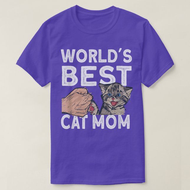 T-shirt Monde meilleur chat maman mignonne chat  (Design devant)