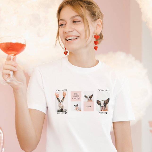 T-shirt Monde Meilleur chien maman | Photo Collage | Paste (Créateur téléchargé)