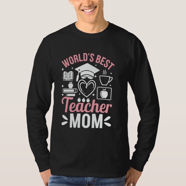 T-shirt Monde meilleur enseignant maman (Devant)