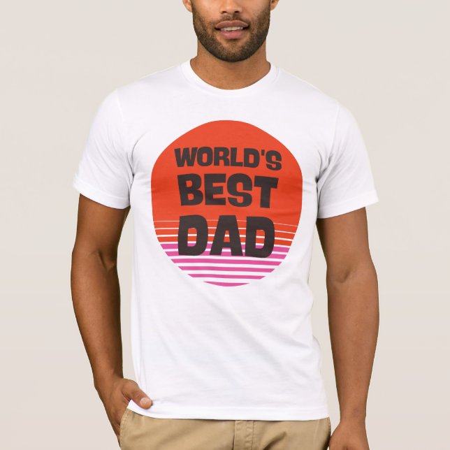 T-shirt monde meilleur papa Fête des pères coucher de sole (Devant)
