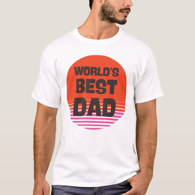 T-shirt monde meilleur papa Fête des pères coucher de sole (Devant)