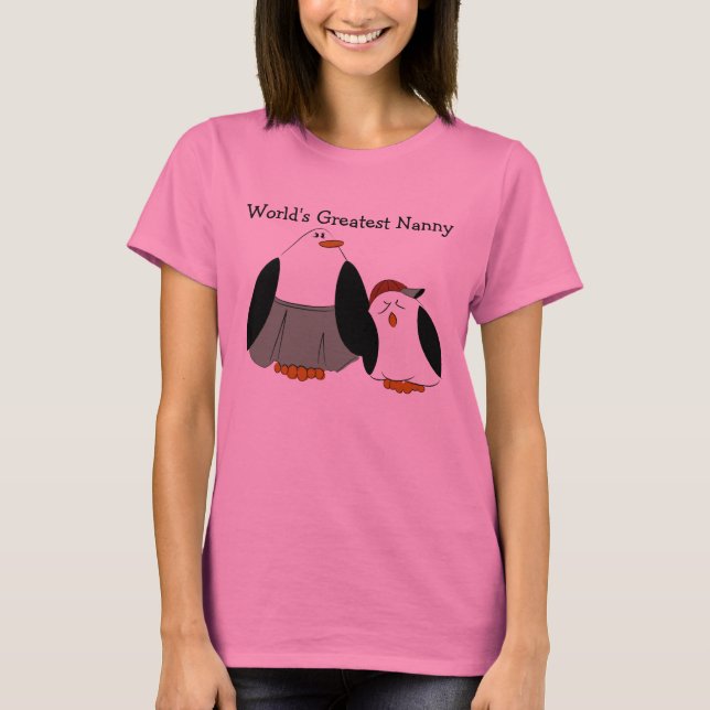 T-shirt Monde mignon de pingouins de bande dessinée plus (Devant)