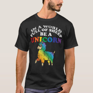 T-shirt Monde Plein Moutons Licorne Arc-en-ciel Fierté Gay
