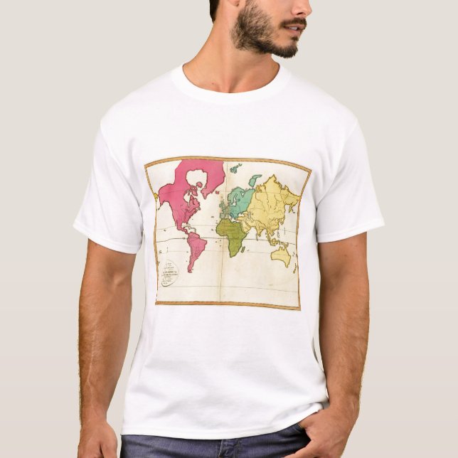 T-shirt Monde simple de carte (Devant)