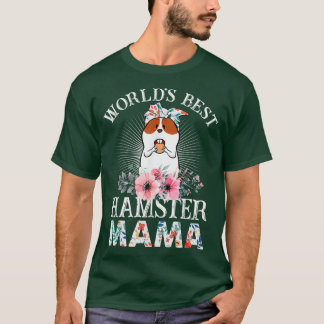 T-shirt Mondes Best Hamster Mama Floral