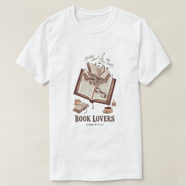 T-shirt Mondes dans les pages (Design devant)