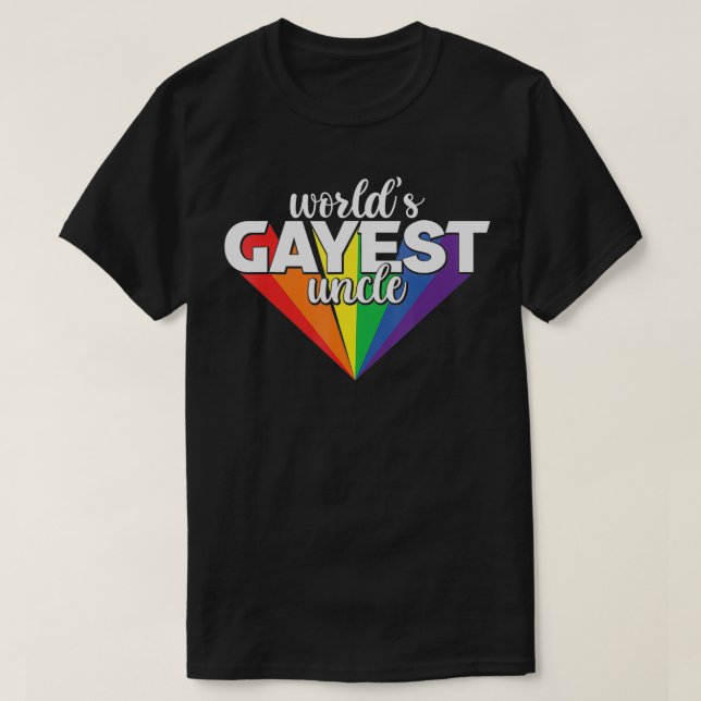 T-shirt Mondes Gayest Uncle LGBT Pride Guncle Fier Gay Un (Design devant)