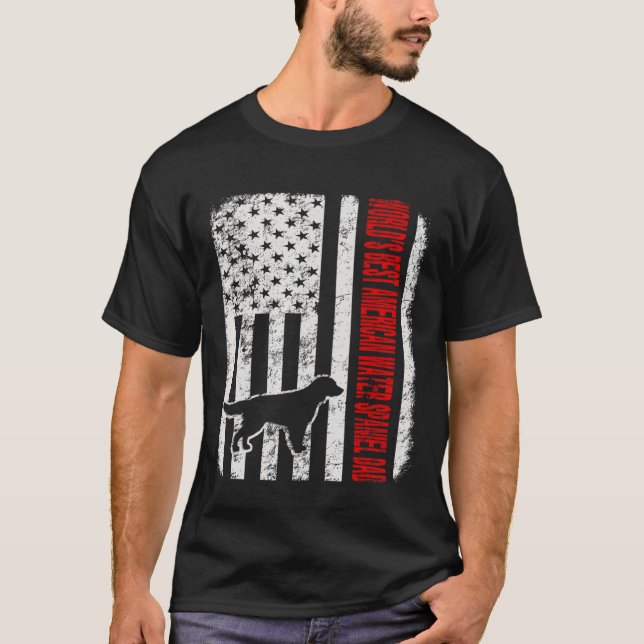 T-shirt Mondes Meilleur Eau Américaine Espagnol Papa Améri (Devant)