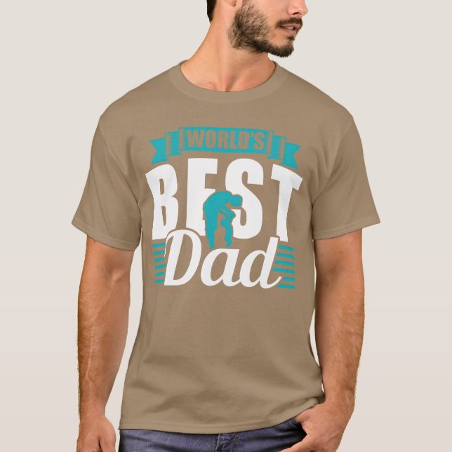 T-shirt Mondes meilleur papa père papa famille Fête des pè (Devant)