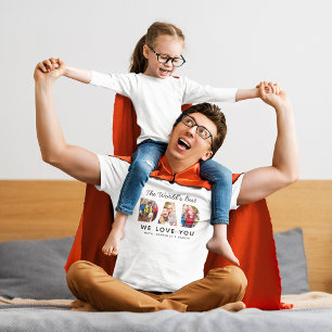 T-shirt Mondes meilleur papa personnalisé photo de famille