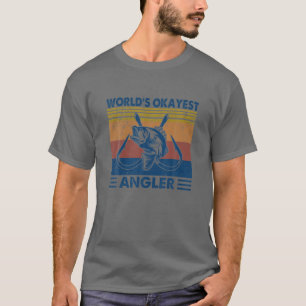 T-shirt Mondes Okayest Angler Vintage Retro Hommes Pêche L